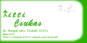 kitti csukas business card